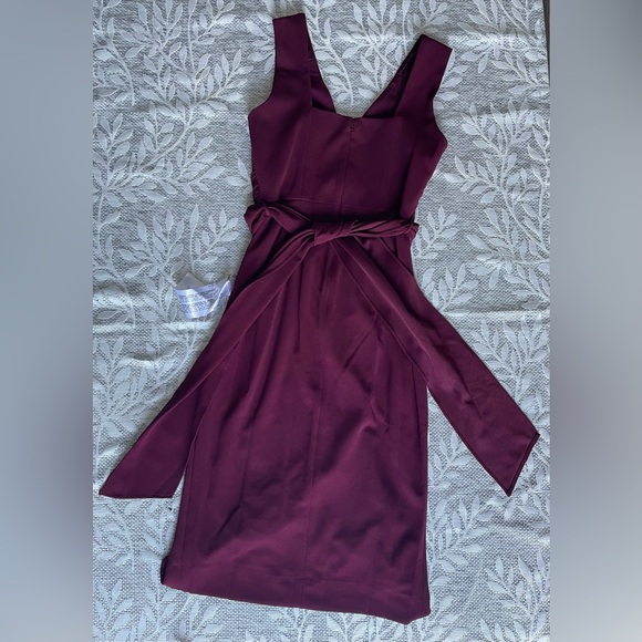 Dress The Population Alessia Burgundy Evening Dress Belted Size XS NWT Cocktail - Picture 8 of 16